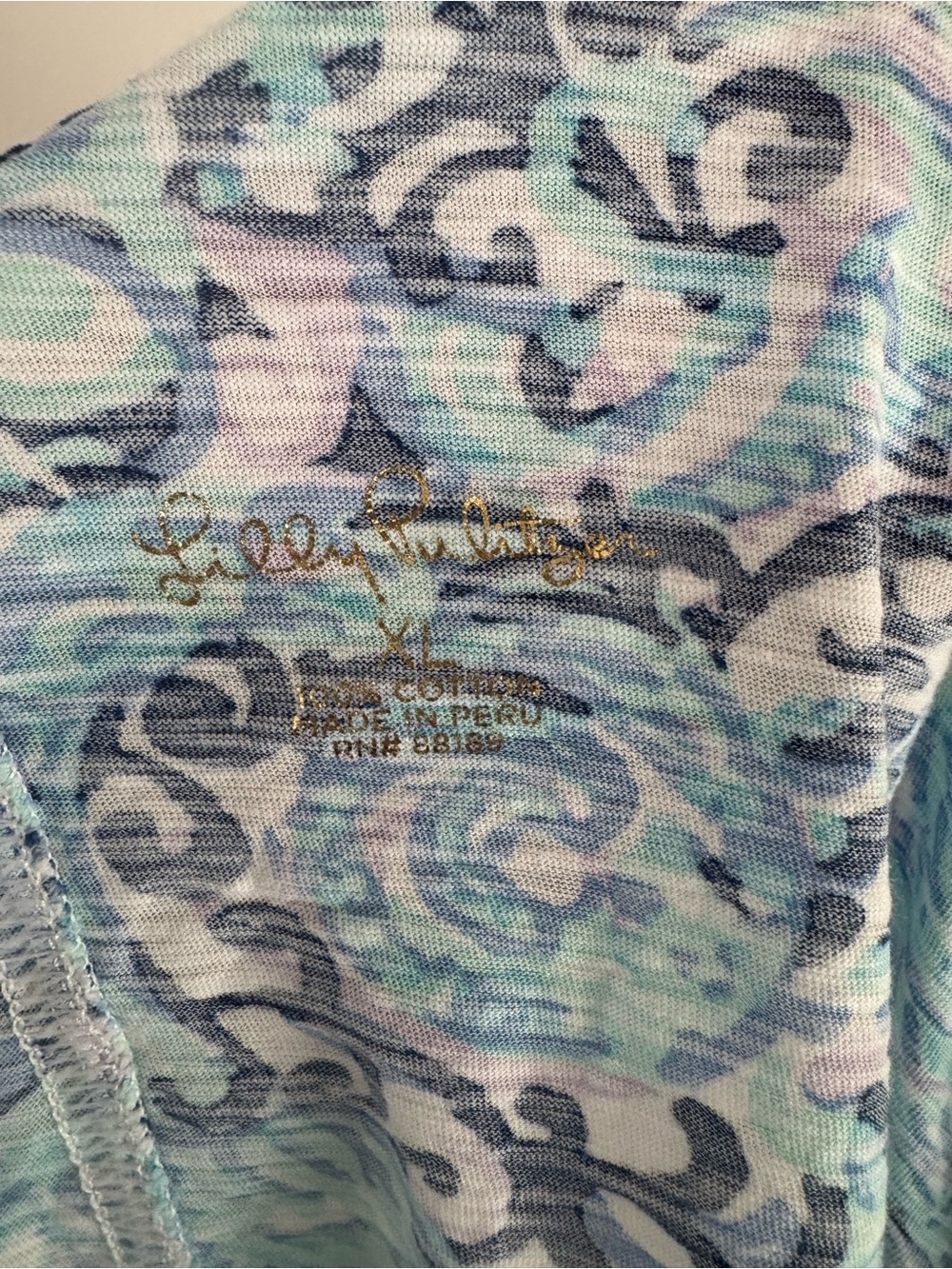 Lilly Pulitzer GiGi V-Neck Tank in Light Aqua Spritz XL - Picture 2 of 2